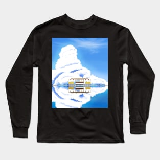 SF Cable Car Reflection Scenery Painting - Calming Anime Landscape Design Long Sleeve T-Shirt